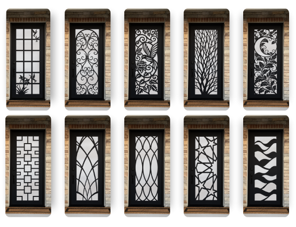 Exclusive decorative security door designs by Den Defenders Artisan collection featuring custom patterns and premium craftsmanship